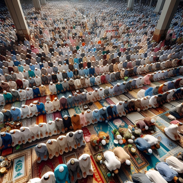 Photo jummah mubarak muslims are praying in mosque beautiful jummah mubarak