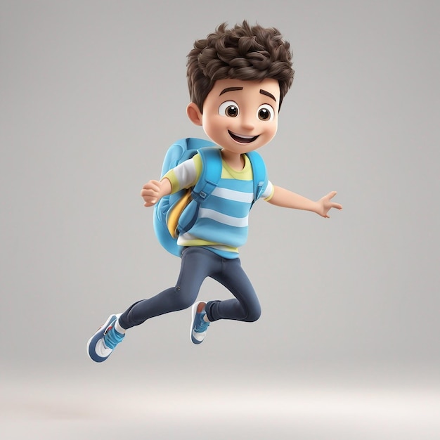 Jumping boy cartoon personage gegenereerd door AI