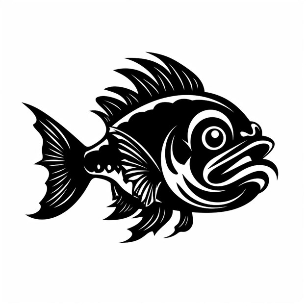 Photo a jumping fish vector silout