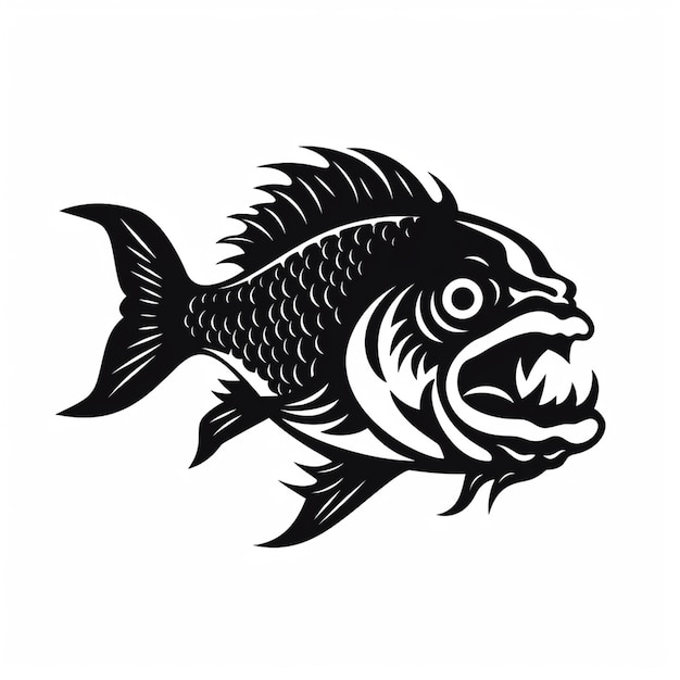 A jumping fish vector silout