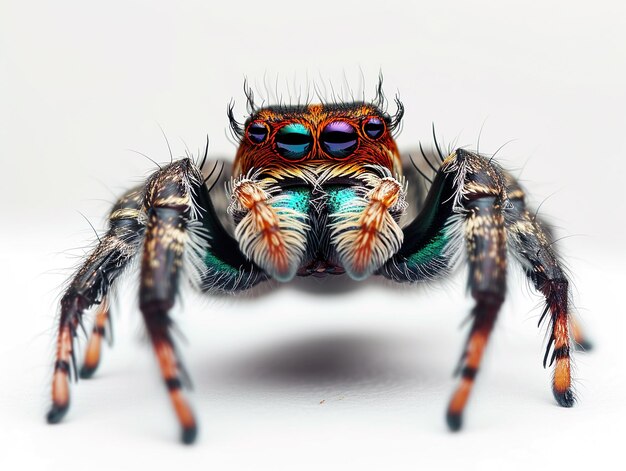 Photo jumping spiders eyes up close a marvel of natures art