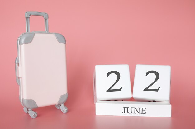 June 22, time for a summer holiday or travel, vacation calendar