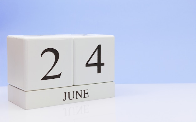 June 24st. Day 24 of month, daily calendar on white table