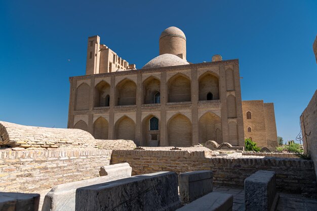 June 27 2023 bukhara uzbekistan panorama of medieval muslim tombs and mosque in the chor bakr memorial complex bukhara uzbekistan