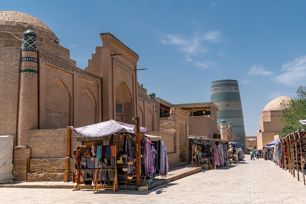 JUNE 29 2023 KHIVA UZBEKISTAN The view of famous bazaar street in Khiva