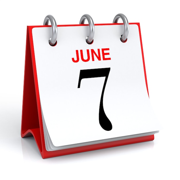 June Calendar 3D rendering