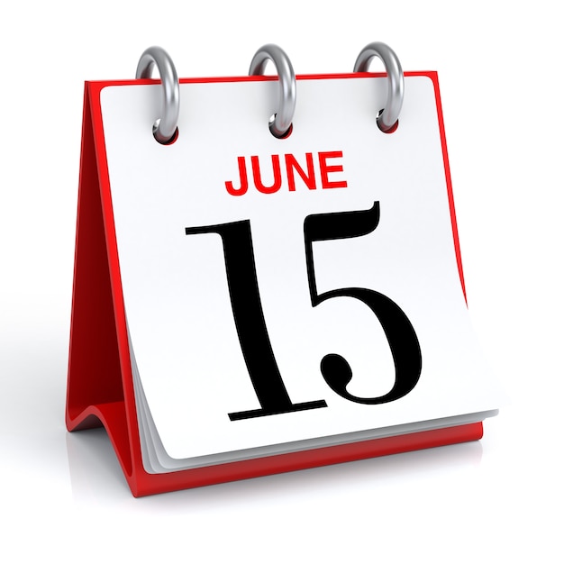 June Calendar 3D rendering