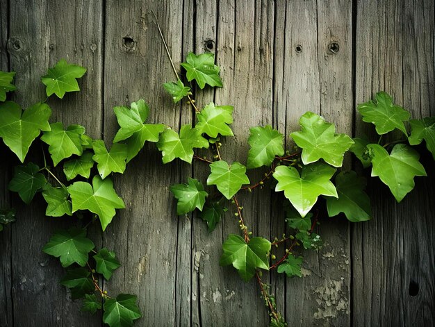 Photo june leaves are growing along a fence in the style of varying wood grains
