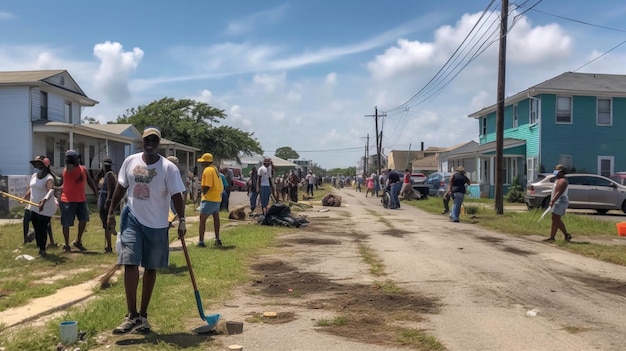Photo a juneteenth community cleanup day with volunteers