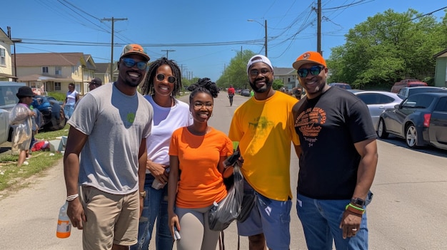 Photo a juneteenth community cleanup day with volunteers