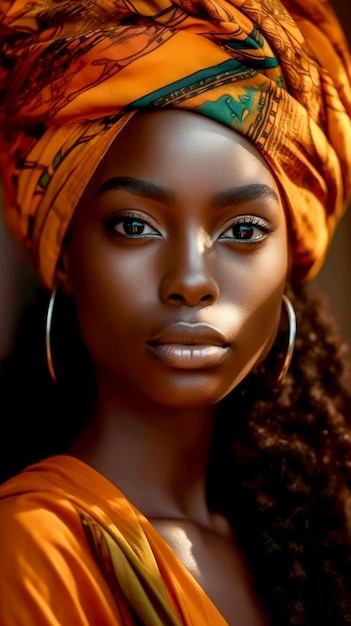 Juneteenth 自由のための日暗い肌の色を持つ美しいアフリカの女の子の肖像画