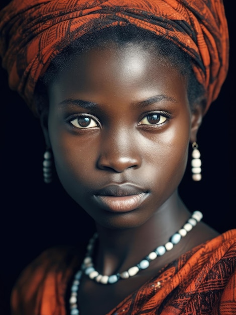 Juneteenth een dag voor vrijheid Portret van een mooi Afrikaans meisje met een donkere huidskleur