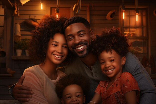 Juneteenth family portrait capturing love Generative ai