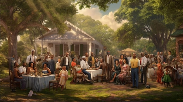 Photo a juneteenth family reunion with relatives gathered