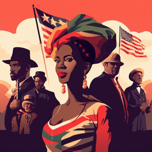 Juneteenth National Independence Day illustration generative AI