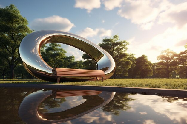 Juneteenth reflection bench in a peaceful park Generative ai