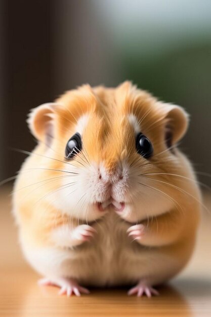 Photo jungar hamster on a small bread toasts