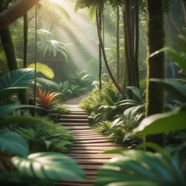 Jungle achtergrond 3D rendering