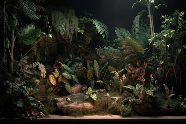 Jungle achtergrond voor model- en objectshowcase