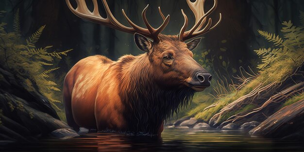 Jungle elk brown in color