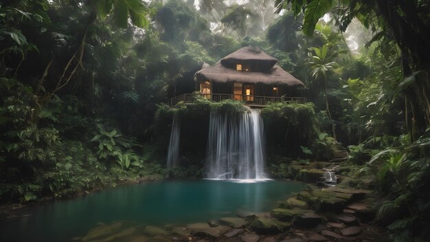 Foto jungle huis landschap achtergrond erg koel