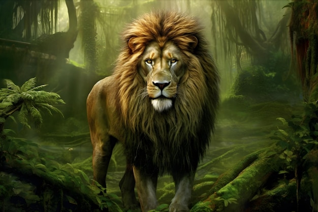 King of the jungle, a majestic lion roars with awe inspiring might AI  Generated 31586566 Stock Photo at Vecteezy