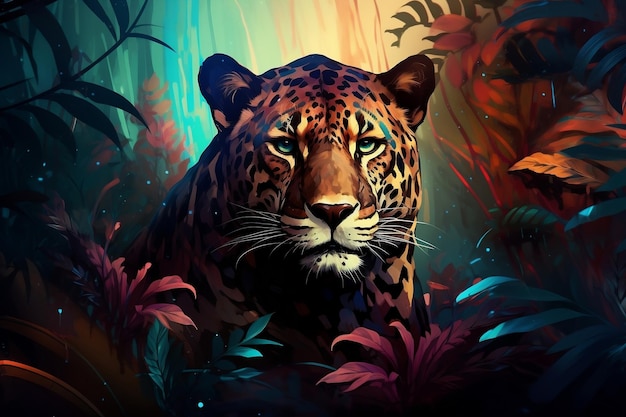 Jungle king lion 4k achtergrond en behang generatief Ai