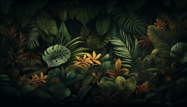 Jungle leaves background