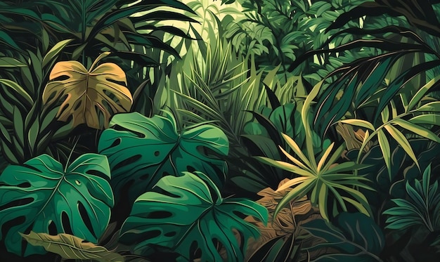 Jungle leaves wallpaper background