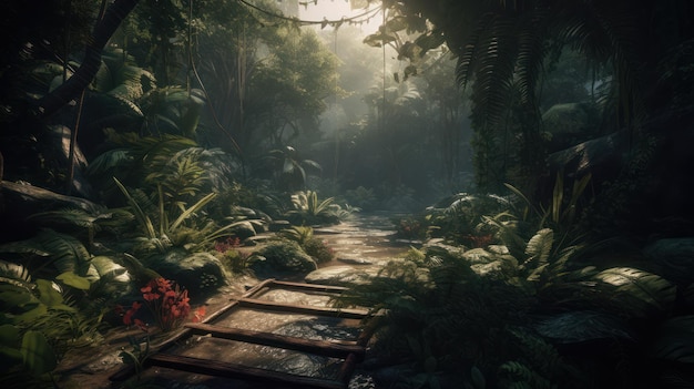 A jungle path in the jungle