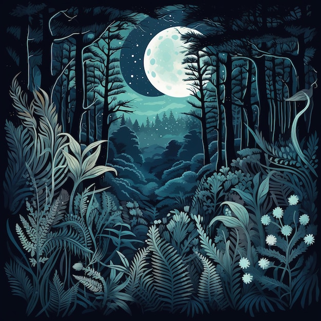 jungle scene illustration