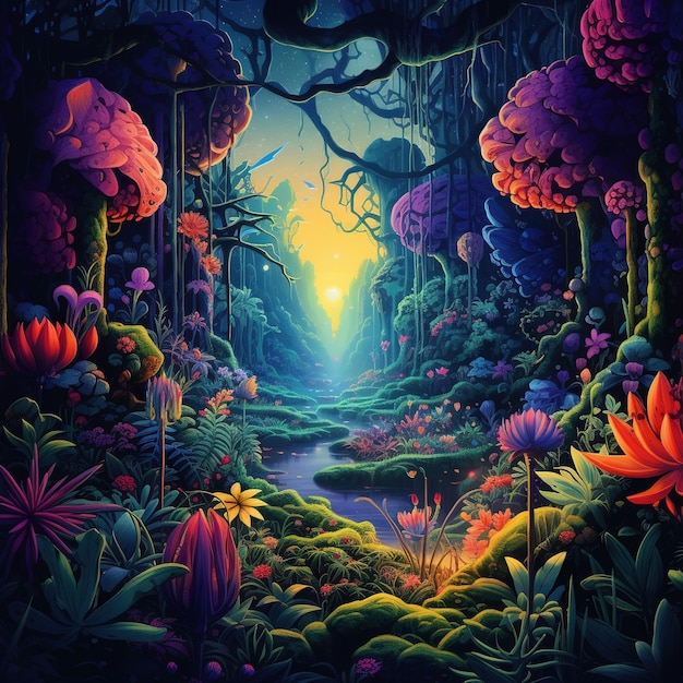 jungle scene illustration