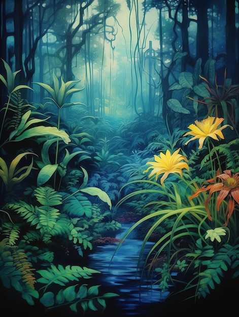 jungle scene illustration