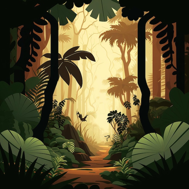 jungle scène vector