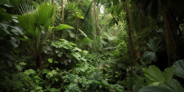 A jungle with a jungle scene