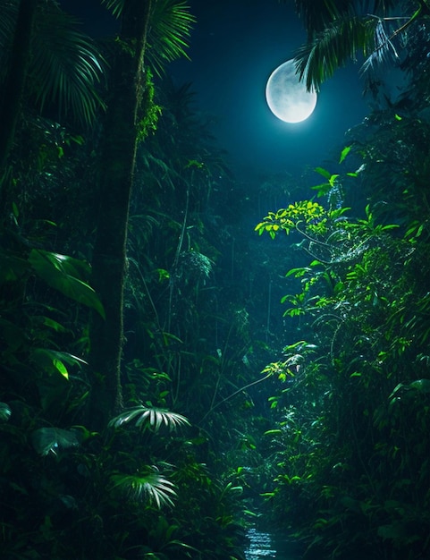 The jungle with moonlight