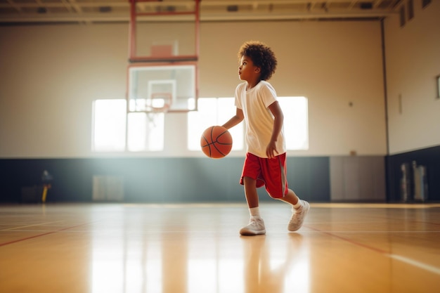 Junior Basketball Player in Action