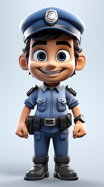 Junior Guardian Animated Young Policeman Illustration