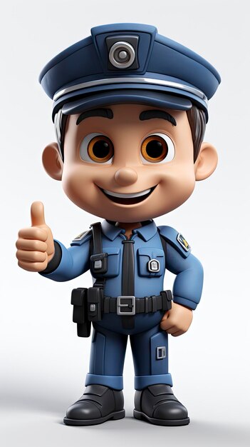 Фото Анимационная иллюстрация молодого полицейского джуниор гардиана
