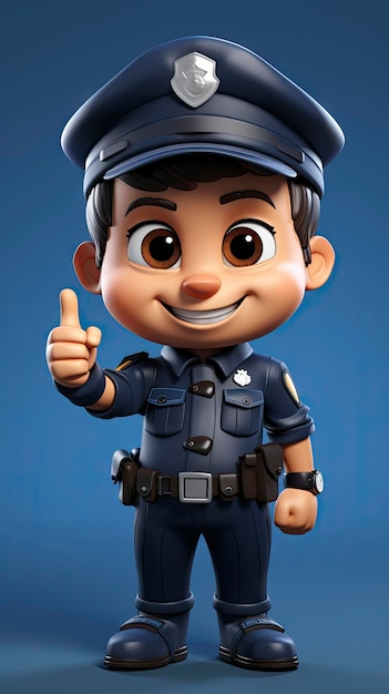 Junior Guardian Animated Young Policeman Illustration