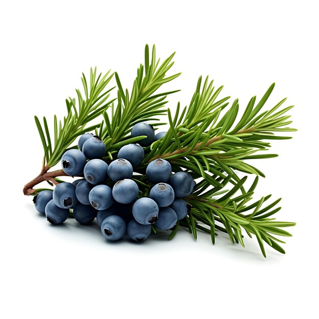 Juniper Various Colors Green Blue Leaf Evergreen Shrub or Tr Isolated on White Background Clean