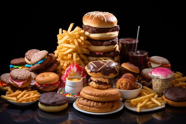 Junk food isolated