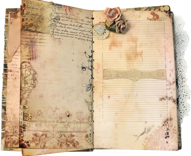 Junk journal paper Chic Style Vintage style printable junk journal double pages
