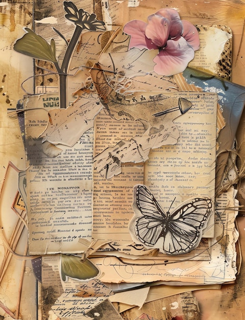 Junk journal paper Handcrafted Vintage style printable junk journal page