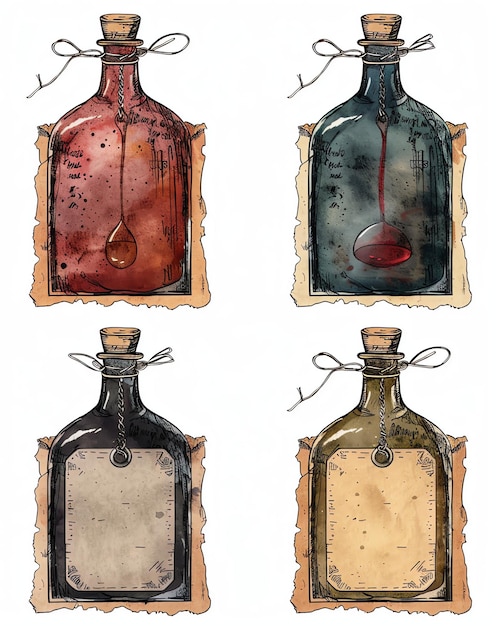 Foto junk journal tag vintage potions vintage stile stampabile rivista spazzatura abbellimento