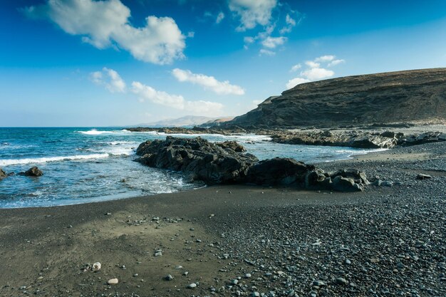 Junquillo beach on the coast of betancuria, fuerteventura