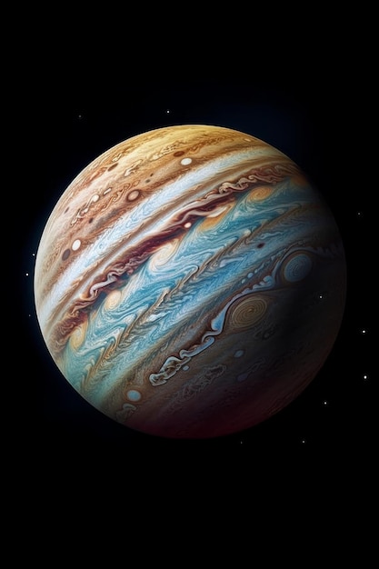 Foto jupiter in de diepe ruimte met sterren in de ruimte