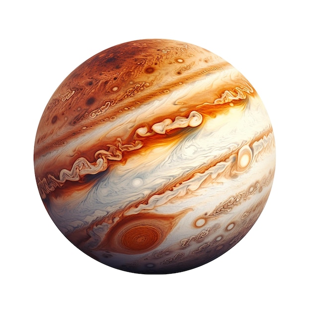 Jupiter planeet geïsoleerd op een witte achtergrond