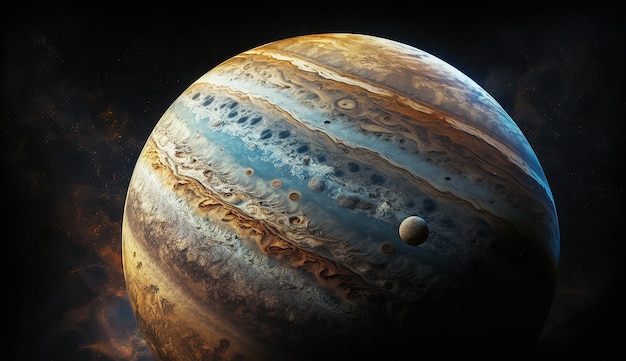 Jupiter planet galaxy background wallpaper image Ai generated art