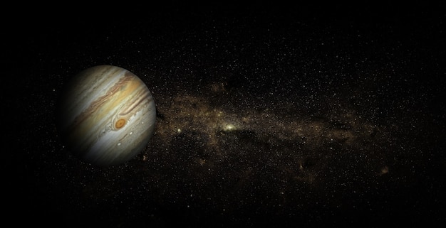 Jupiter on space background. Elements of this image furnished by NASA.